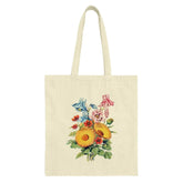 Floral Bouquet Tote Bag, Botanical Art Print, Vintage Flower Design, Colorful Reusable Bag, Gift for Gardener, Eco Friendly Shopping Bag - Tawshia